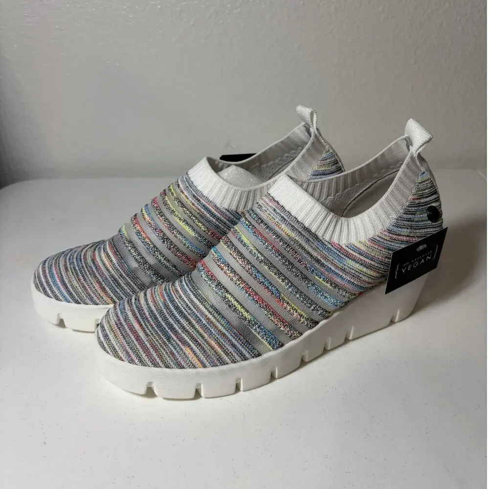 Bernie Mev Size 9 (EU 40) Solange Casual Slip On Wedge Sneakers Light Rainbow